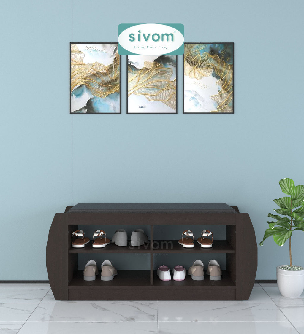 Sivom SIVOM Kate Engineered Wood Shoe Rack (, 4 Shelves, Knock Down) for Modern Homes | Elegant Design & Premium Finish