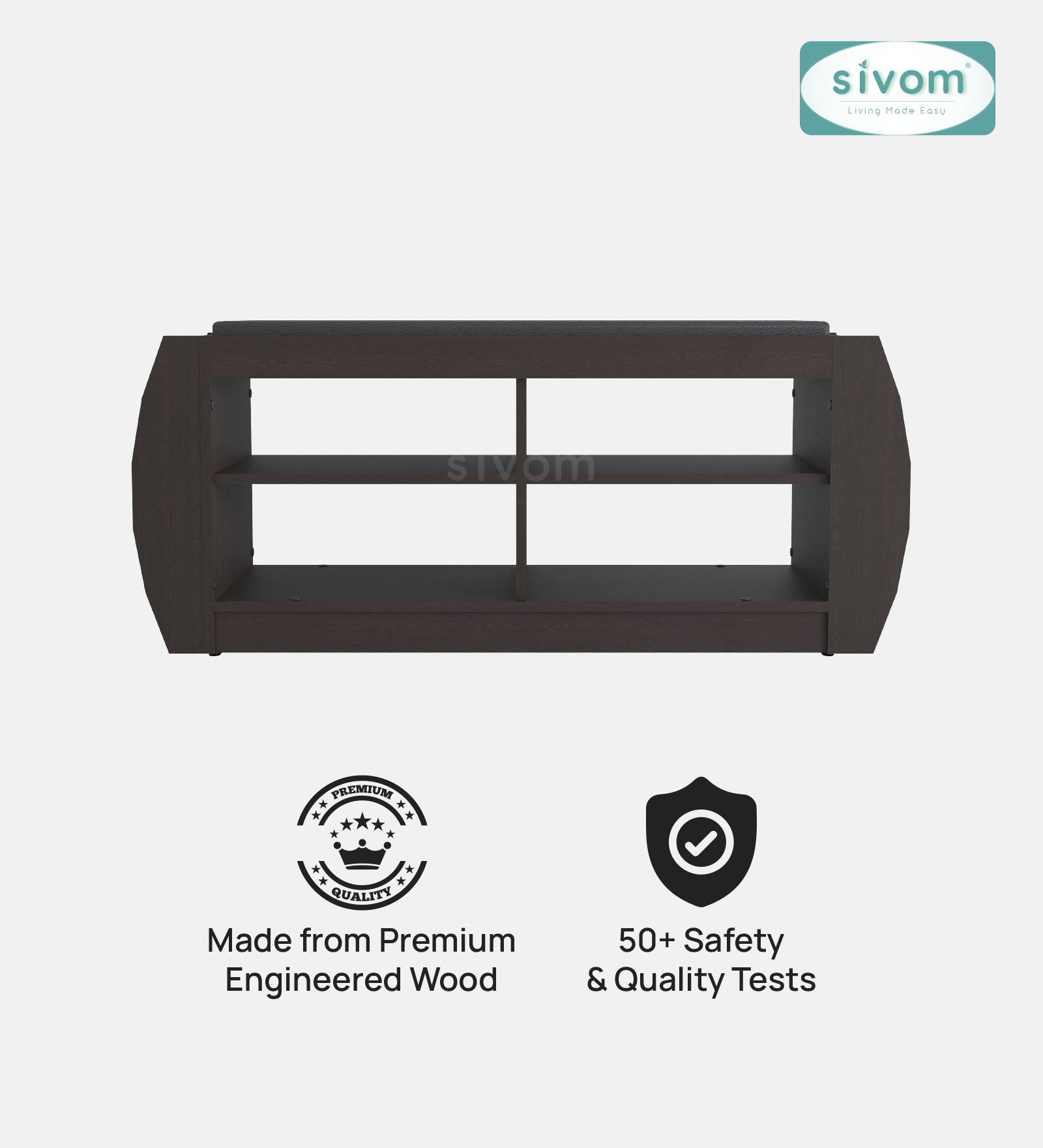 Sivom SIVOM Kate Engineered Wood Shoe Rack (, 4 Shelves, Knock Down) for Modern Homes | Elegant Design & Premium Finish