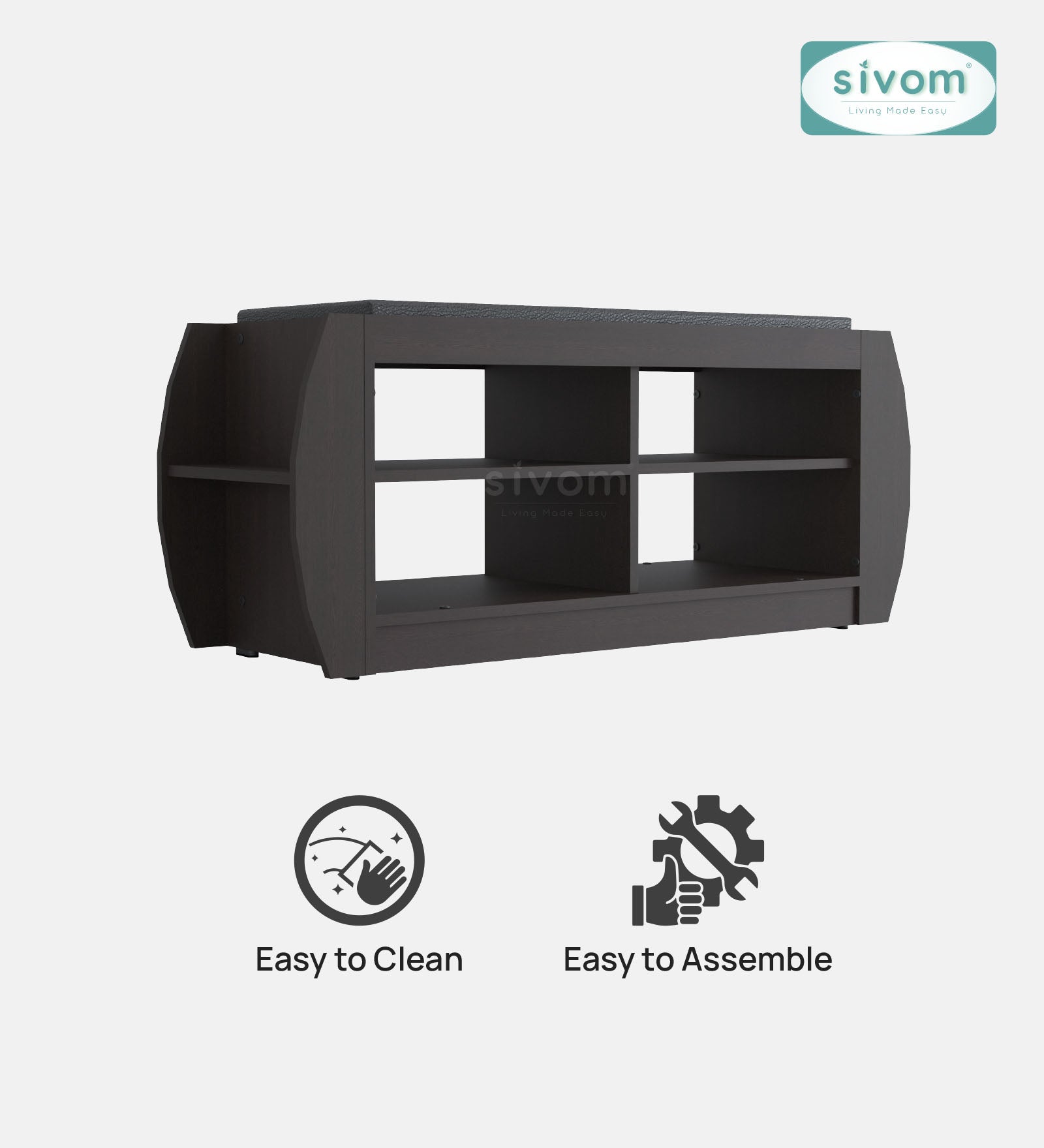 Sivom SIVOM Kate Engineered Wood Shoe Rack (, 4 Shelves, Knock Down) for Modern Homes | Elegant Design & Premium Finish