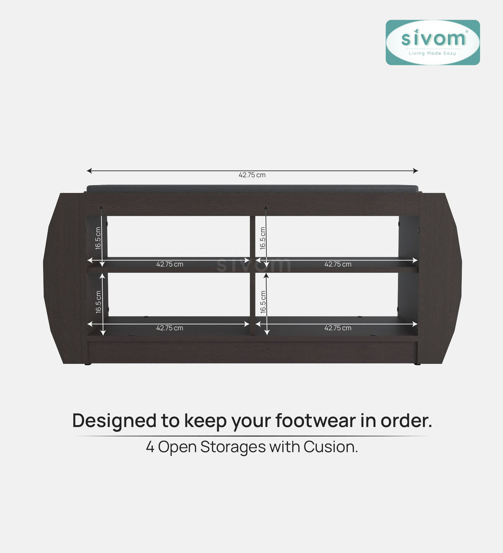 Sivom SIVOM Kate Engineered Wood Shoe Rack (, 4 Shelves, Knock Down) for Modern Homes | Elegant Design & Premium Finish