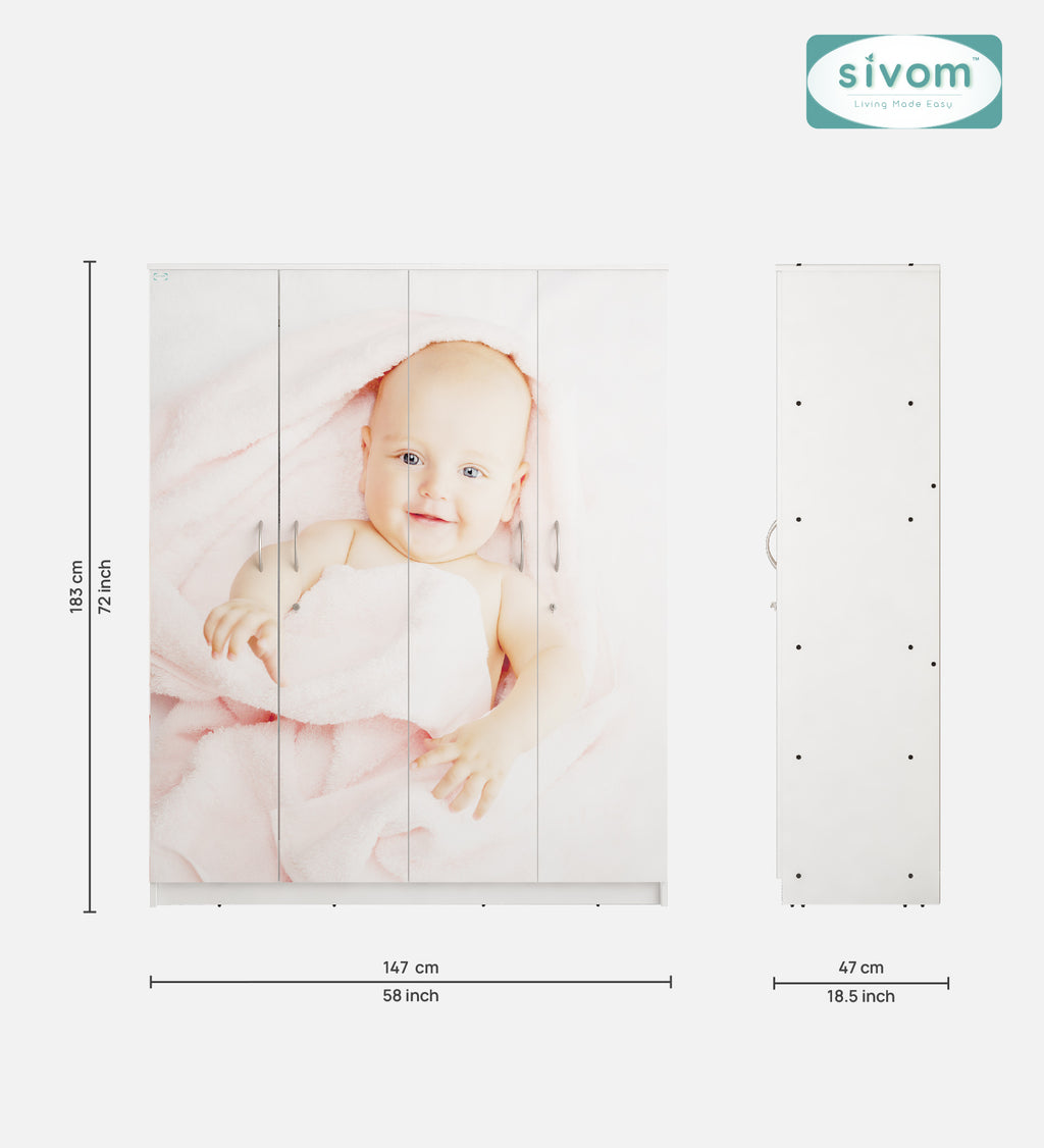 Sivom SIVOM Kiddle 4 Door Wardrobe Closet