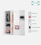 Sivom SIVOM Kiddle Digital Printed Multipurpose 4 Door Closet Engineered Wood 4 Door Wardrobe for Modern Homes | Elegant Design & Premium Finish