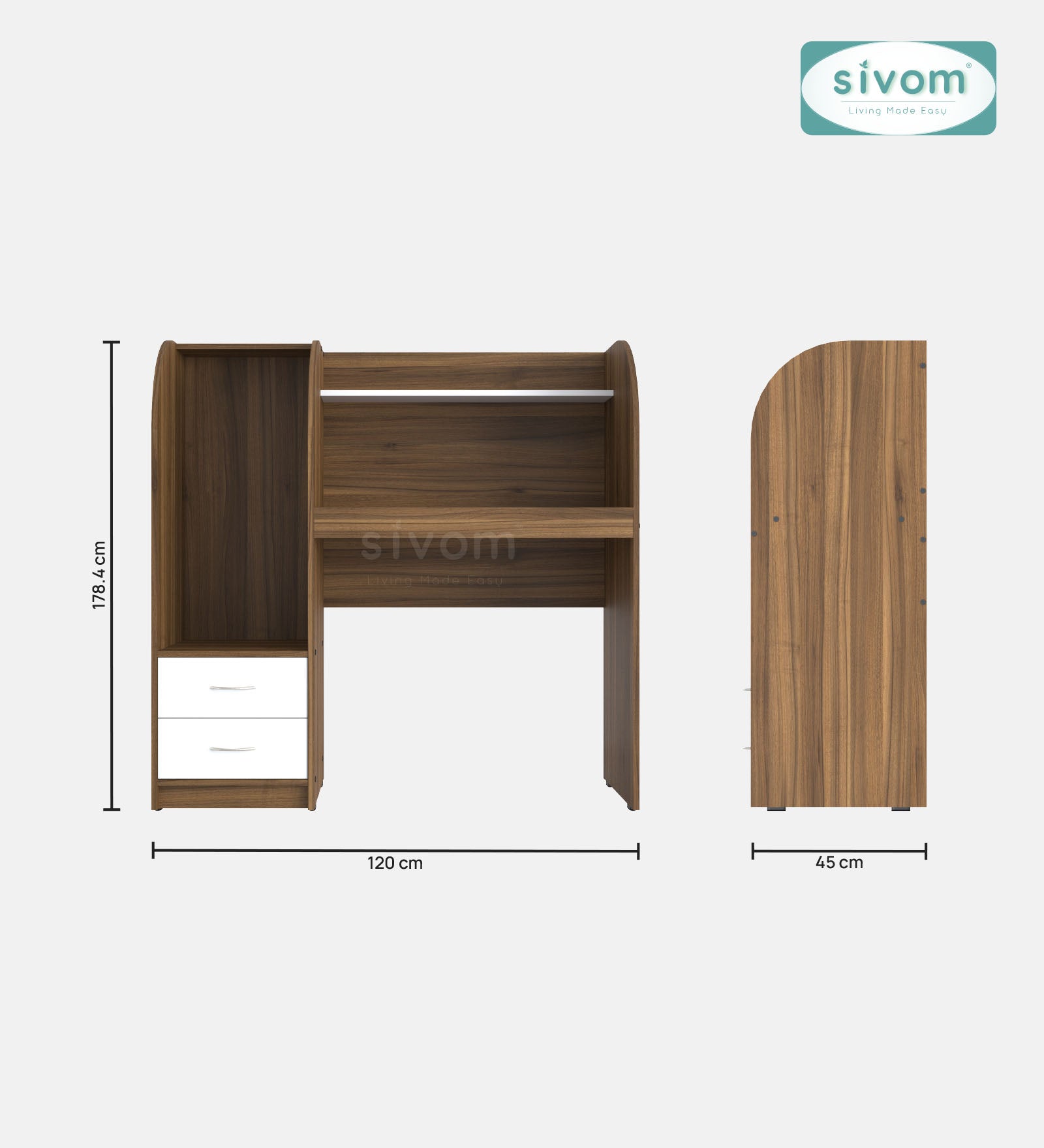 Sivom SIVOM Kidee Multipurpose Study/Home/Office Table Engineered Wood Study Table for Modern Homes | Elegant Design & Premium Finish