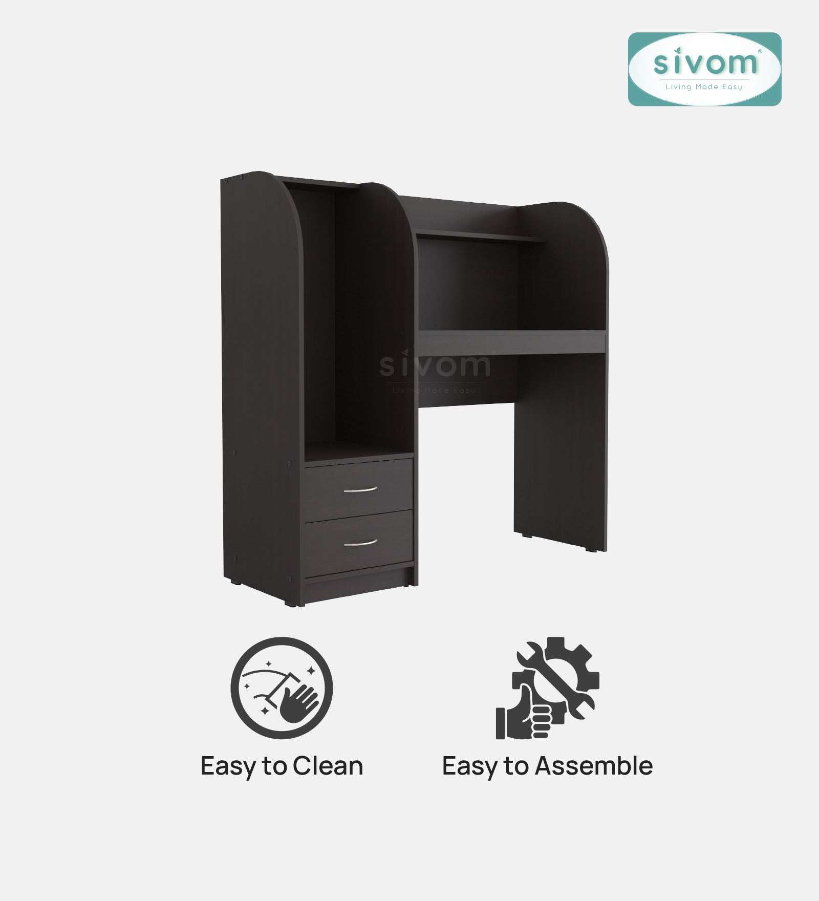 Sivom SIVOM Kidee Multipurpose Study/Home/Office Table Engineered Wood Study Table for Modern Homes | Elegant Design & Premium Finish