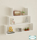 Sivom SIVOM KITE Multipurpose Modular Wall Racks/Shelves/Organiser/Décor Particle Board Wall Shelf (Number of Shelves - 3, ) for Modern Homes | Elegant Design & Premium Finish