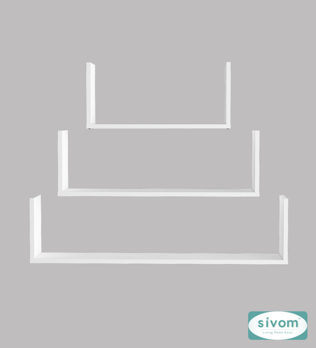 Sivom SIVOM KITE Multipurpose Modular Wall Racks/Shelves/Organiser/Décor Particle Board Wall Shelf (Number of Shelves - 3, ) for Modern Homes | Elegant Design & Premium Finish