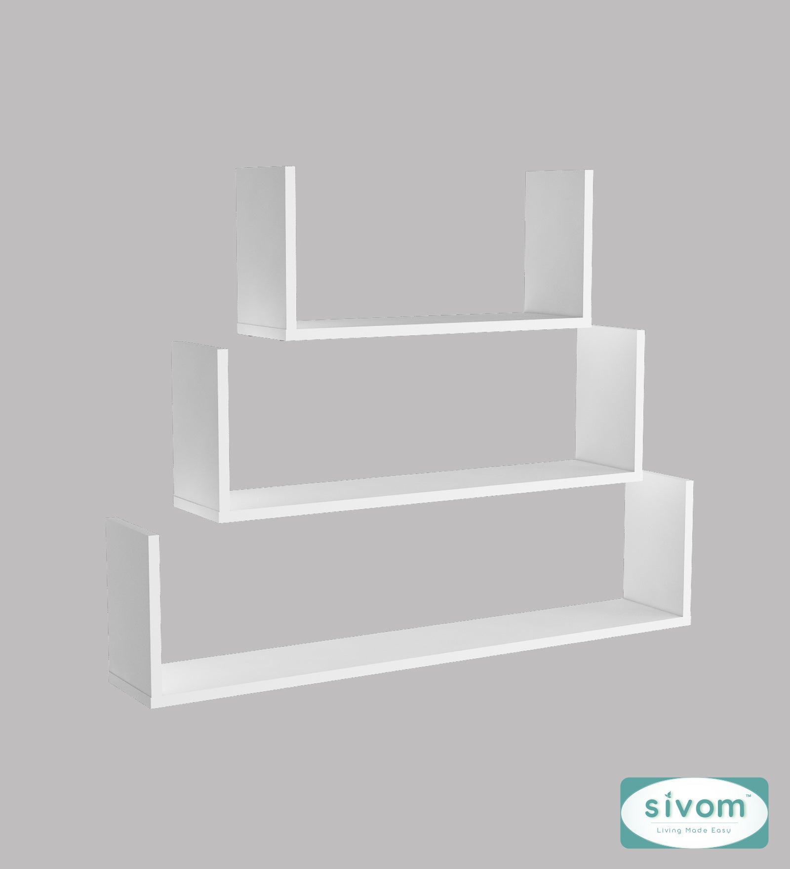 Sivom SIVOM KITE Multipurpose Modular Wall Racks/Shelves/Organiser/Décor Particle Board Wall Shelf (Number of Shelves - 3, ) for Modern Homes | Elegant Design & Premium Finish