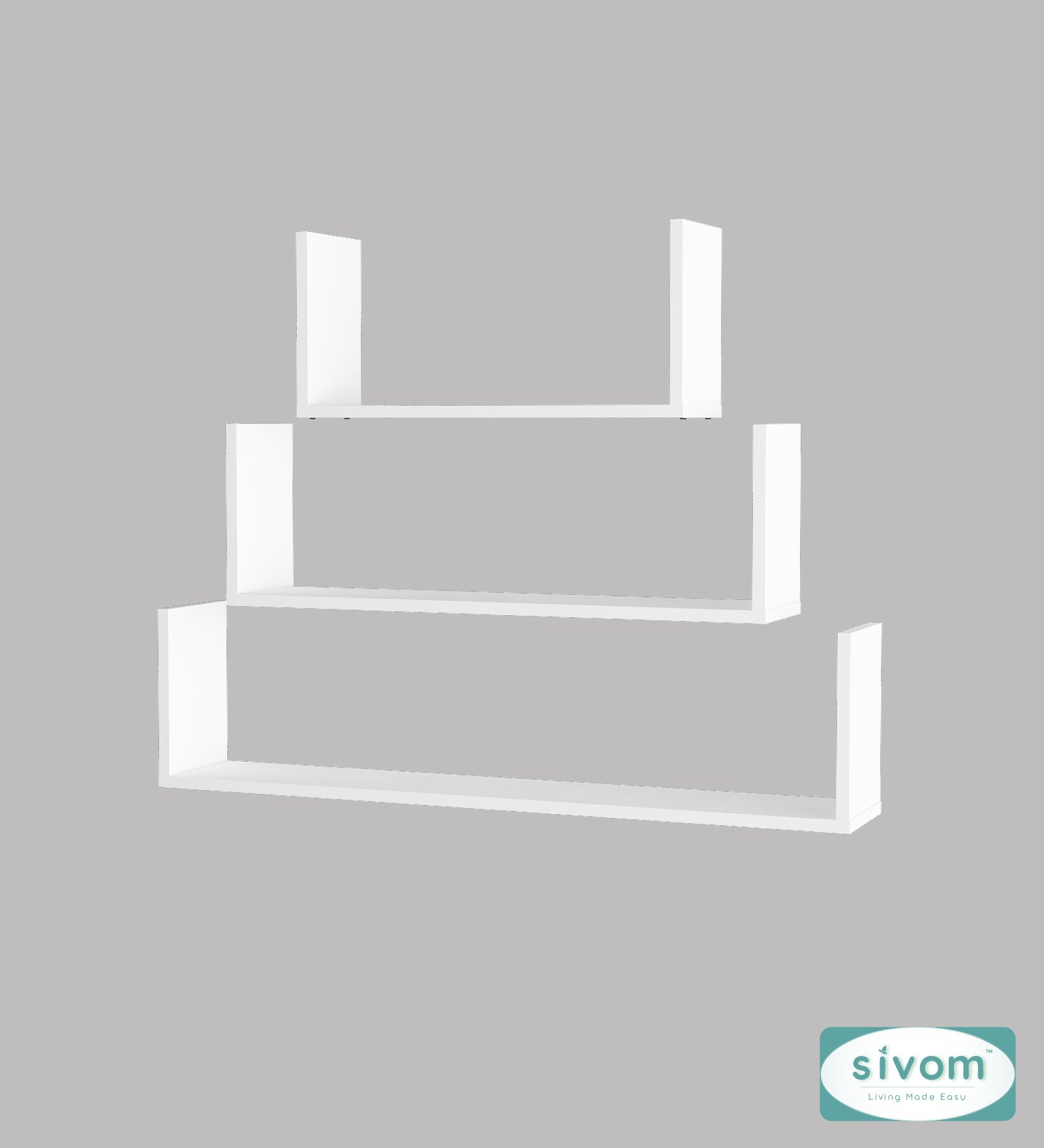 Sivom SIVOM KITE Multipurpose Modular Wall Racks/Shelves/Organiser/Décor Particle Board Wall Shelf (Number of Shelves - 3, ) for Modern Homes | Elegant Design & Premium Finish