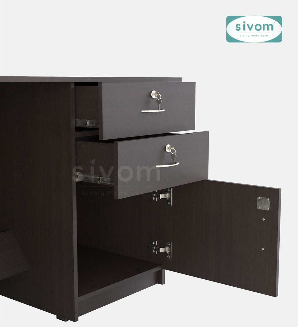SIVOM Kooka Engineered Wood Executive Desk | Elegant Design & Premium Finish