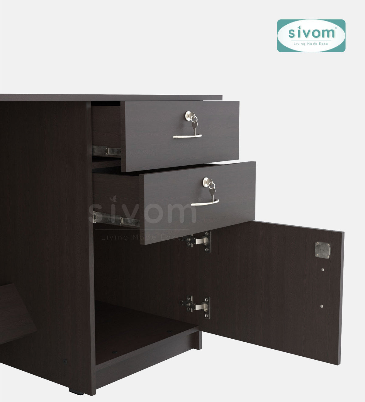 SIVOM Kooka Engineered Wood Executive Desk | Elegant Design & Premium Finish