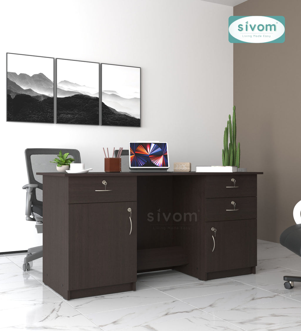 SIVOM Kooka Engineered Wood Executive Desk | Elegant Design & Premium Finish
