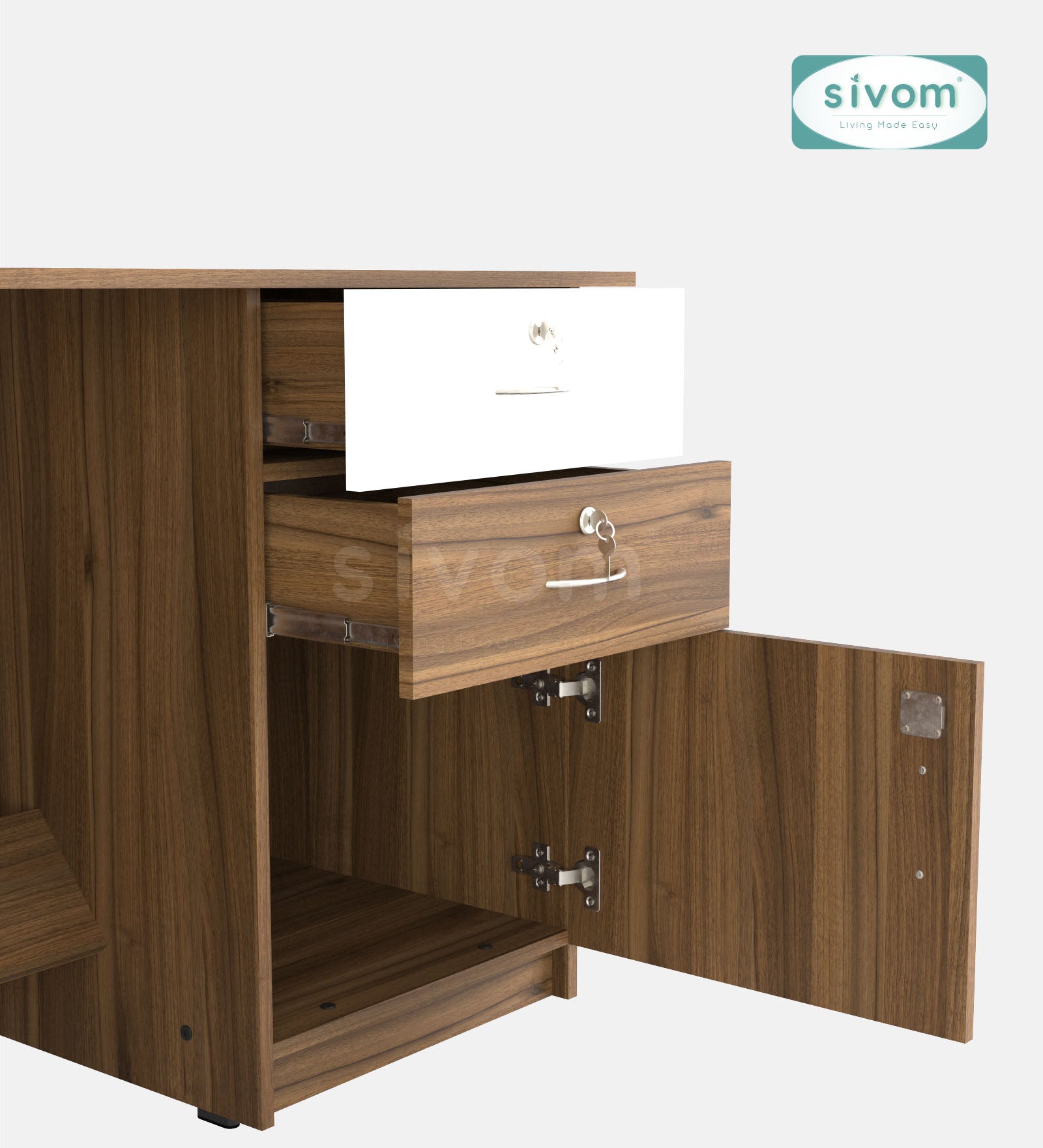 SIVOM Kooka Engineered Wood Executive Desk | Elegant Design & Premium Finish