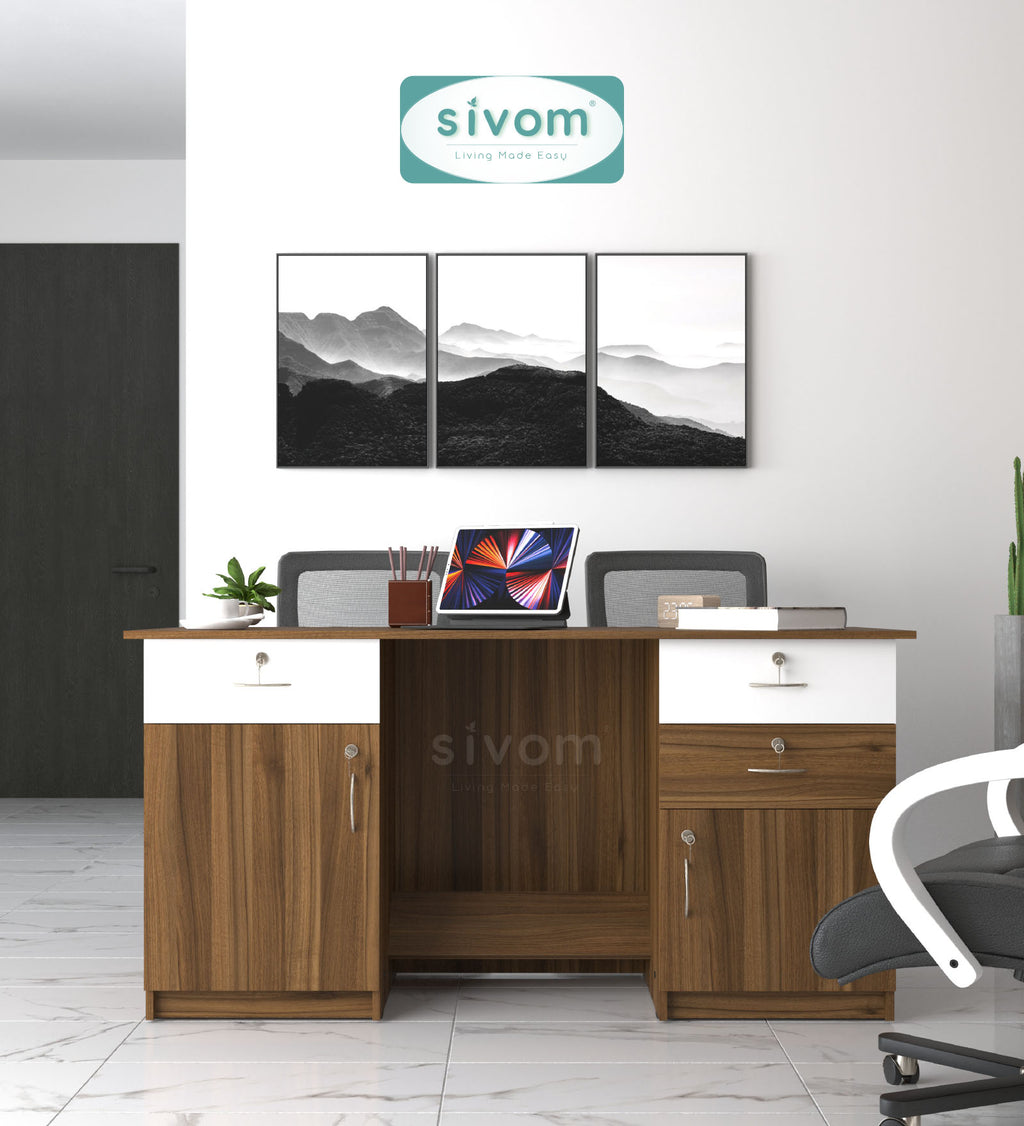 SIVOM Kooka Engineered Wood Executive Desk | Elegant Design & Premium Finish