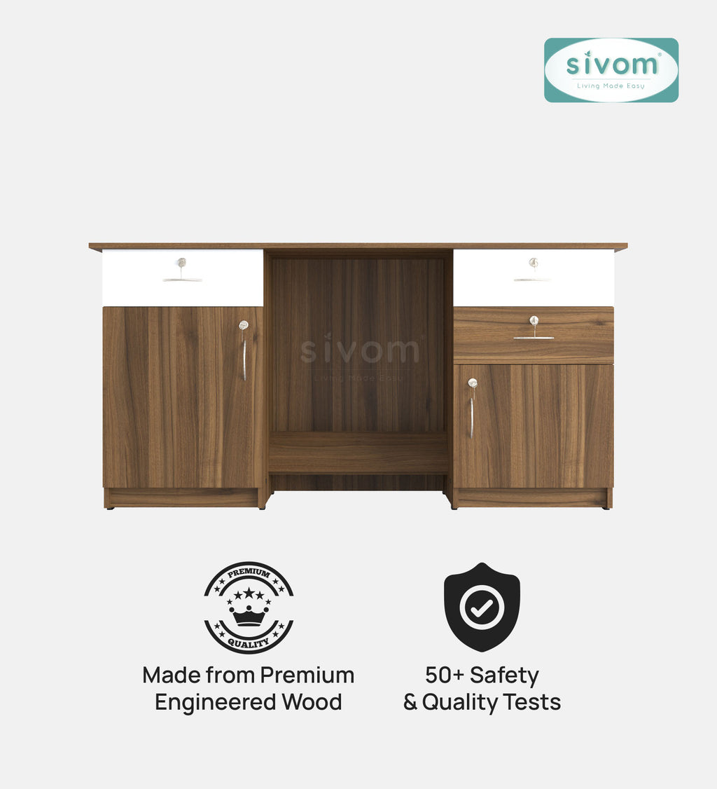 SIVOM Kooka Engineered Wood Executive Desk | Elegant Design & Premium Finish