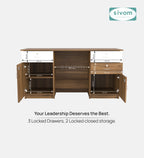SIVOM Kooka Engineered Wood Executive Desk | Elegant Design & Premium Finish
