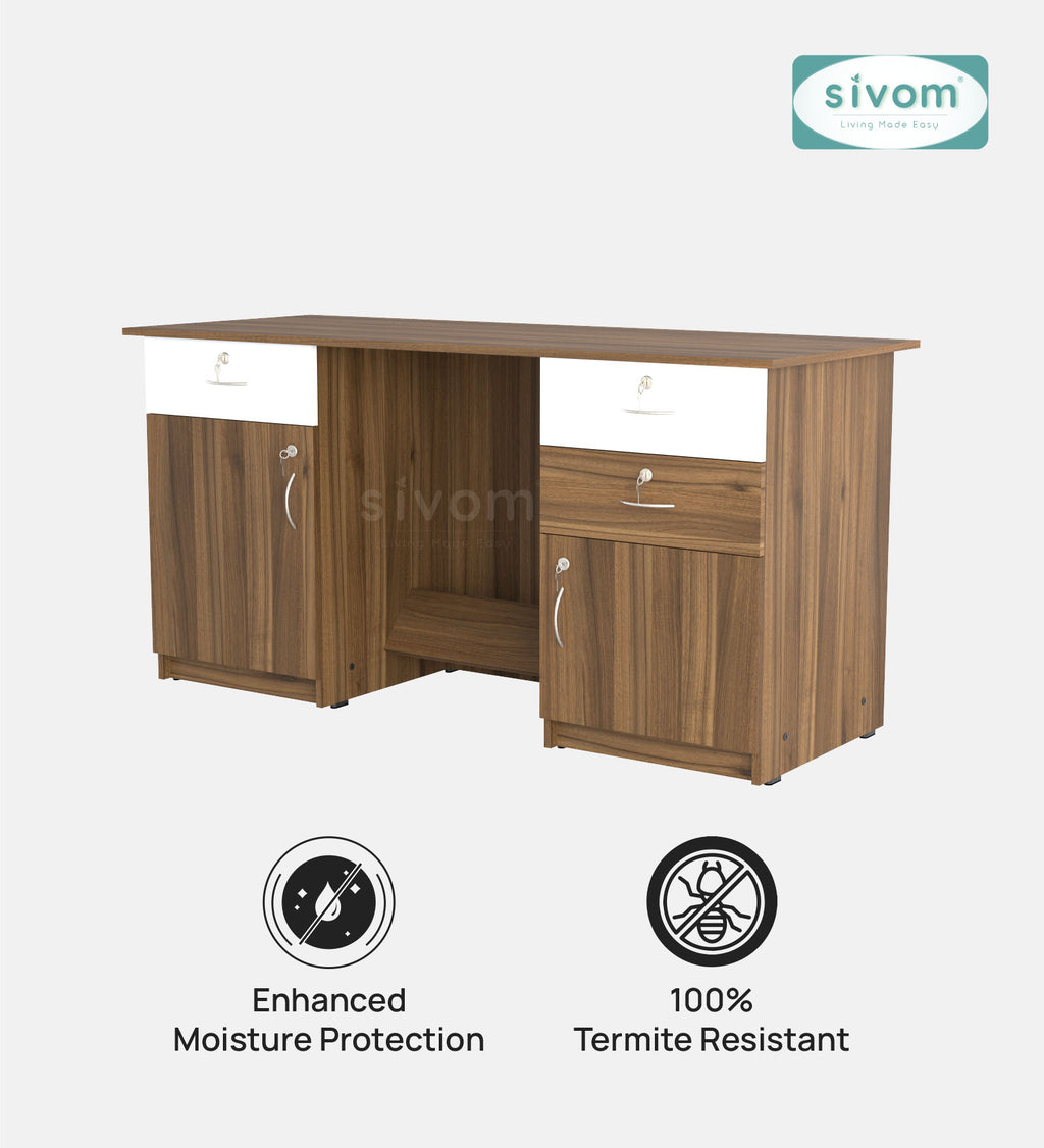 SIVOM Kooka Engineered Wood Executive Desk | Elegant Design & Premium Finish