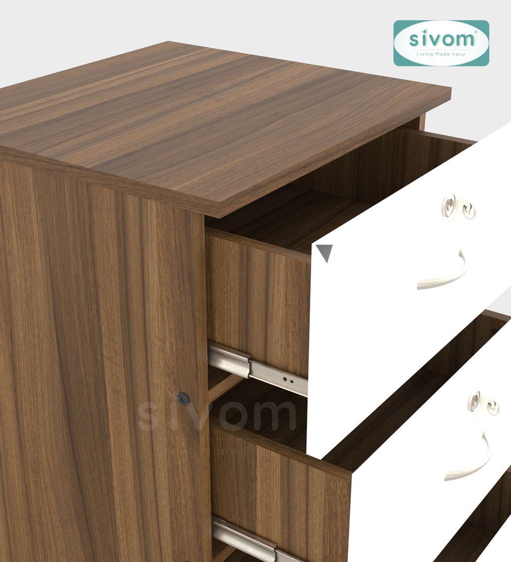 Sivom SIVOM Kresta Multipurpose Storage Drawer/Study/Home/Office Engineered Wood Close Book Shelf for Modern Homes | Elegant Design & Premium Finish