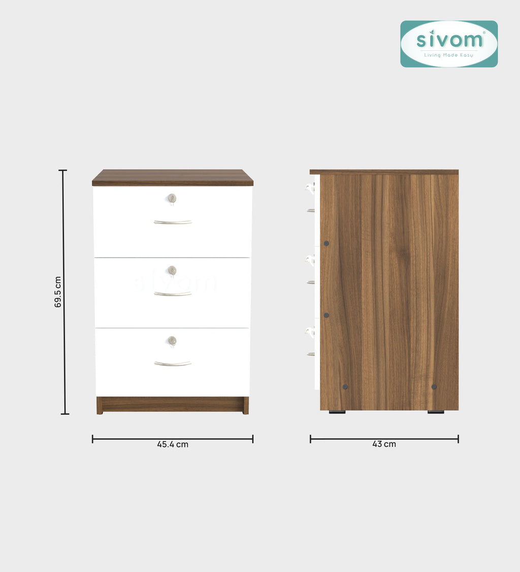 Sivom SIVOM Kresta Multipurpose Storage Drawer/Study/Home/Office Engineered Wood Close Book Shelf for Modern Homes | Elegant Design & Premium Finish