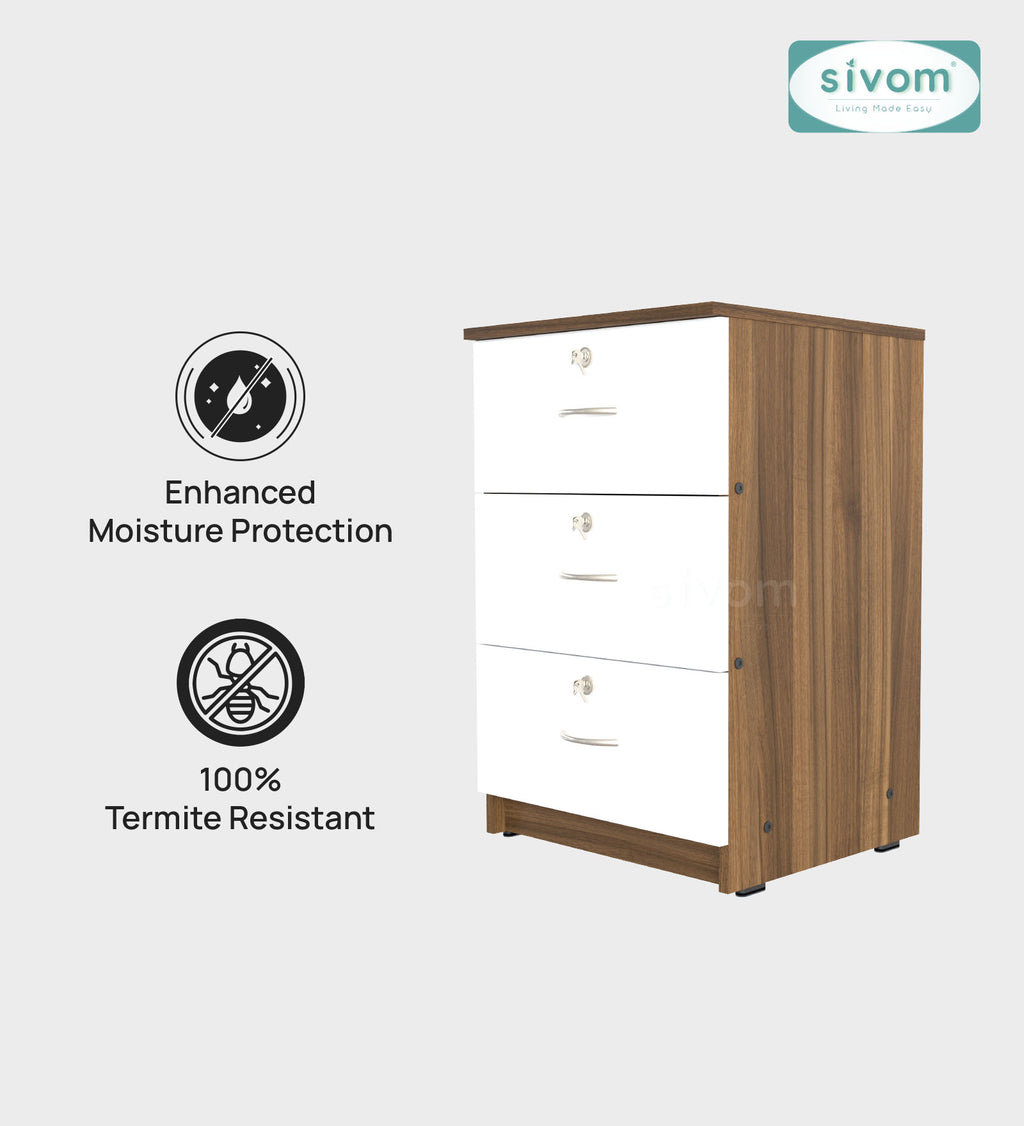 Sivom SIVOM Kresta Multipurpose Storage Drawer/Study/Home/Office Engineered Wood Close Book Shelf for Modern Homes | Elegant Design & Premium Finish