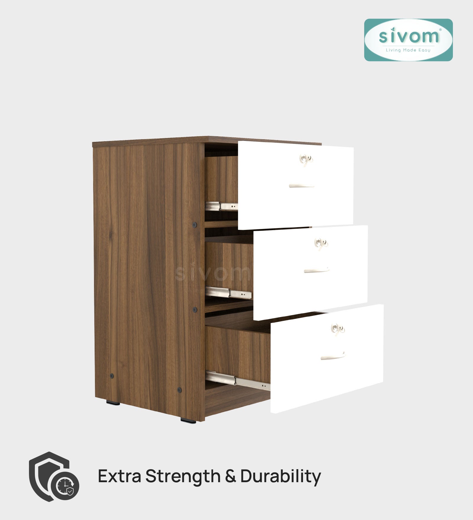 Sivom SIVOM Kresta Multipurpose Storage Drawer/Study/Home/Office Engineered Wood Close Book Shelf for Modern Homes | Elegant Design & Premium Finish