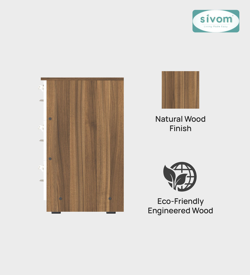 Sivom SIVOM Kresta Multipurpose Storage Drawer/Study/Home/Office Engineered Wood Close Book Shelf for Modern Homes | Elegant Design & Premium Finish