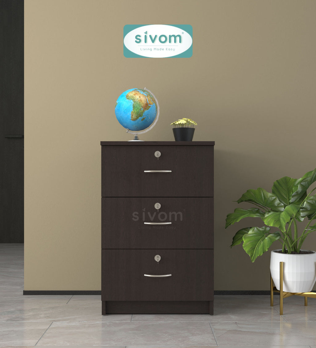 Sivom SIVOM Kresta Multipurpose Storage Drawer/Study/Home/Office Engineered Wood Close Book Shelf for Modern Homes | Elegant Design & Premium Finish