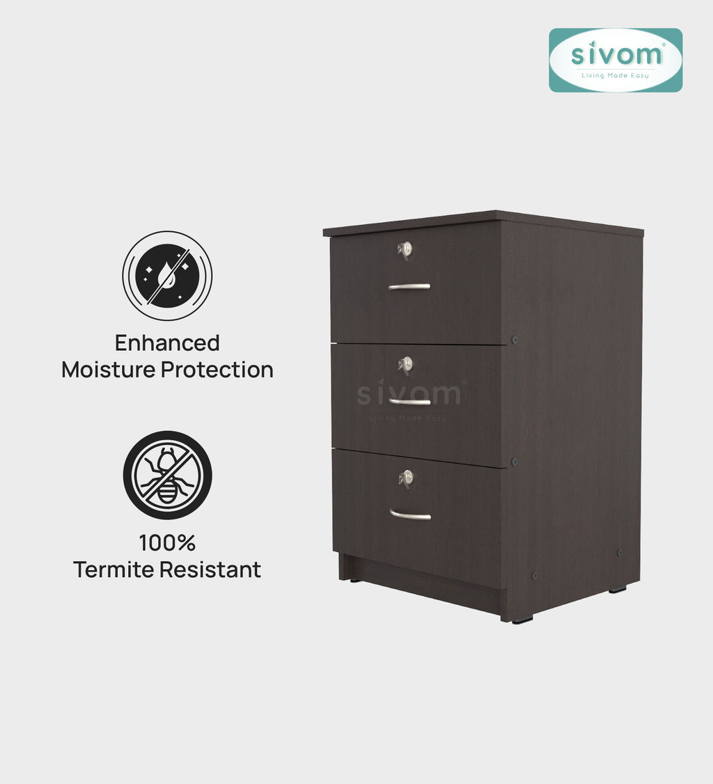 Sivom SIVOM Kresta Multipurpose Storage Drawer/Study/Home/Office Engineered Wood Close Book Shelf for Modern Homes | Elegant Design & Premium Finish