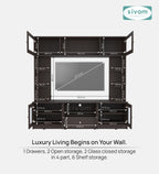 Sivom SIVOM LENIN Multipurpose TV Unit fits upto 43 inch with Storage Engineered Wood TV Entertainment Unit for Modern Homes | Elegant Design & Premium Finish