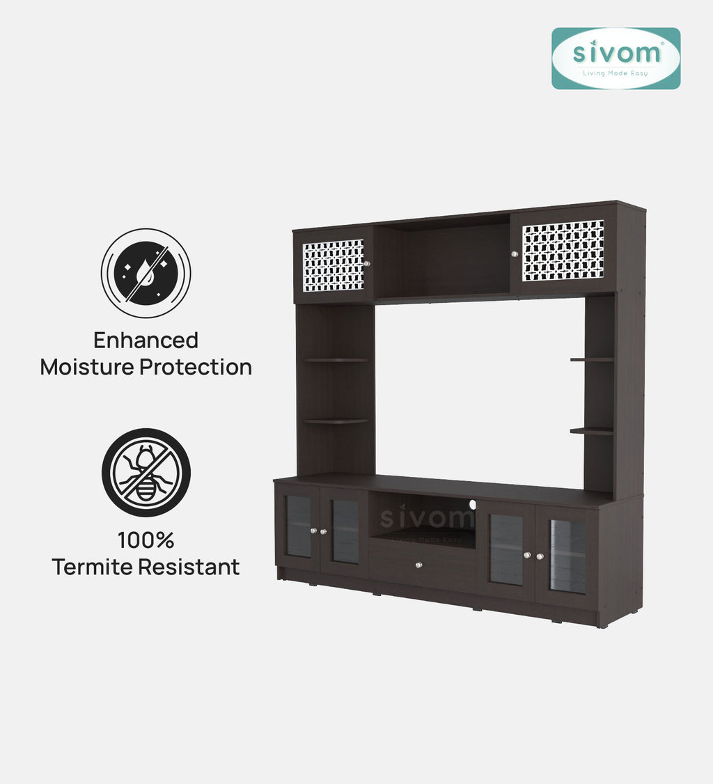 Sivom SIVOM LENIN Multipurpose TV Unit fits upto 43 inch with Storage Engineered Wood TV Entertainment Unit for Modern Homes | Elegant Design & Premium Finish