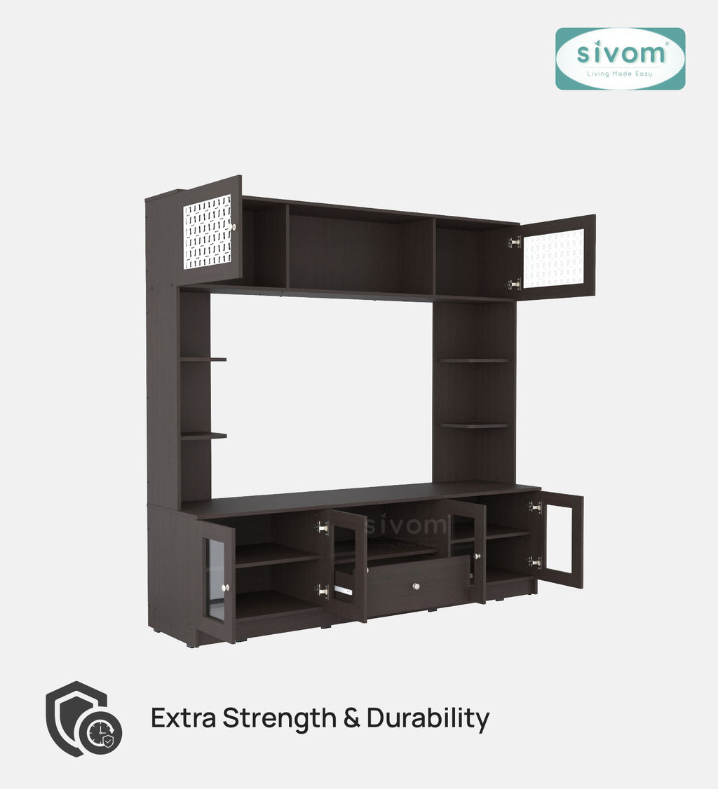 Sivom SIVOM LENIN Multipurpose TV Unit fits upto 43 inch with Storage Engineered Wood TV Entertainment Unit for Modern Homes | Elegant Design & Premium Finish