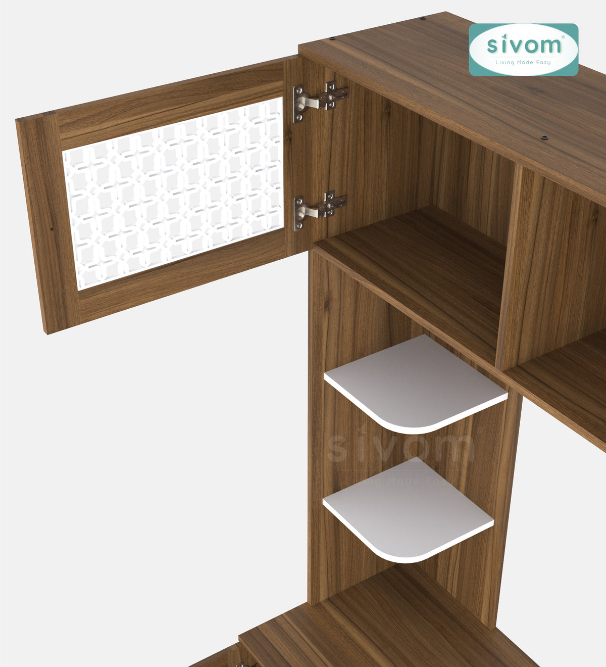 Sivom SIVOM LENIN Multipurpose TV Unit fits upto 43 inch with Storage Engineered Wood TV Entertainment Unit for Modern Homes | Elegant Design & Premium Finish