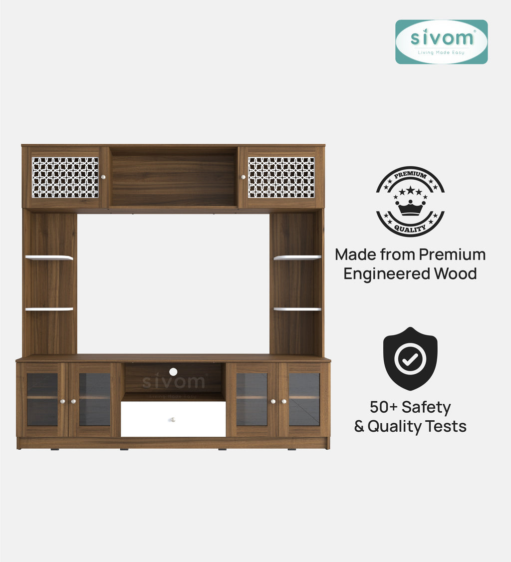 Sivom SIVOM LENIN Multipurpose TV Unit fits upto 43 inch with Storage Engineered Wood TV Entertainment Unit for Modern Homes | Elegant Design & Premium Finish