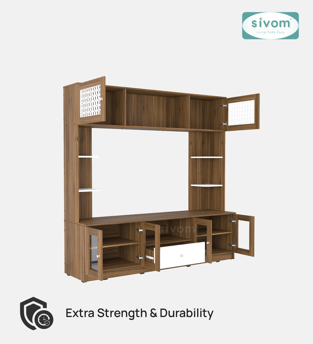 Sivom SIVOM LENIN Multipurpose TV Unit fits upto 43 inch with Storage Engineered Wood TV Entertainment Unit for Modern Homes | Elegant Design & Premium Finish