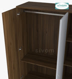 Sivom SIVOM Leo Multipurpose 3 Door Wardrobe / Spacious Shelves with Hanging Rail Engineered Wood 3 Door Wardrobe for Modern Homes | Elegant Design & Premium Finish