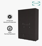 Sivom SIVOM Leo Multipurpose 3 Door Wardrobe / Spacious Shelves with Hanging Rail Engineered Wood 3 Door Wardrobe for Modern Homes | Elegant Design & Premium Finish