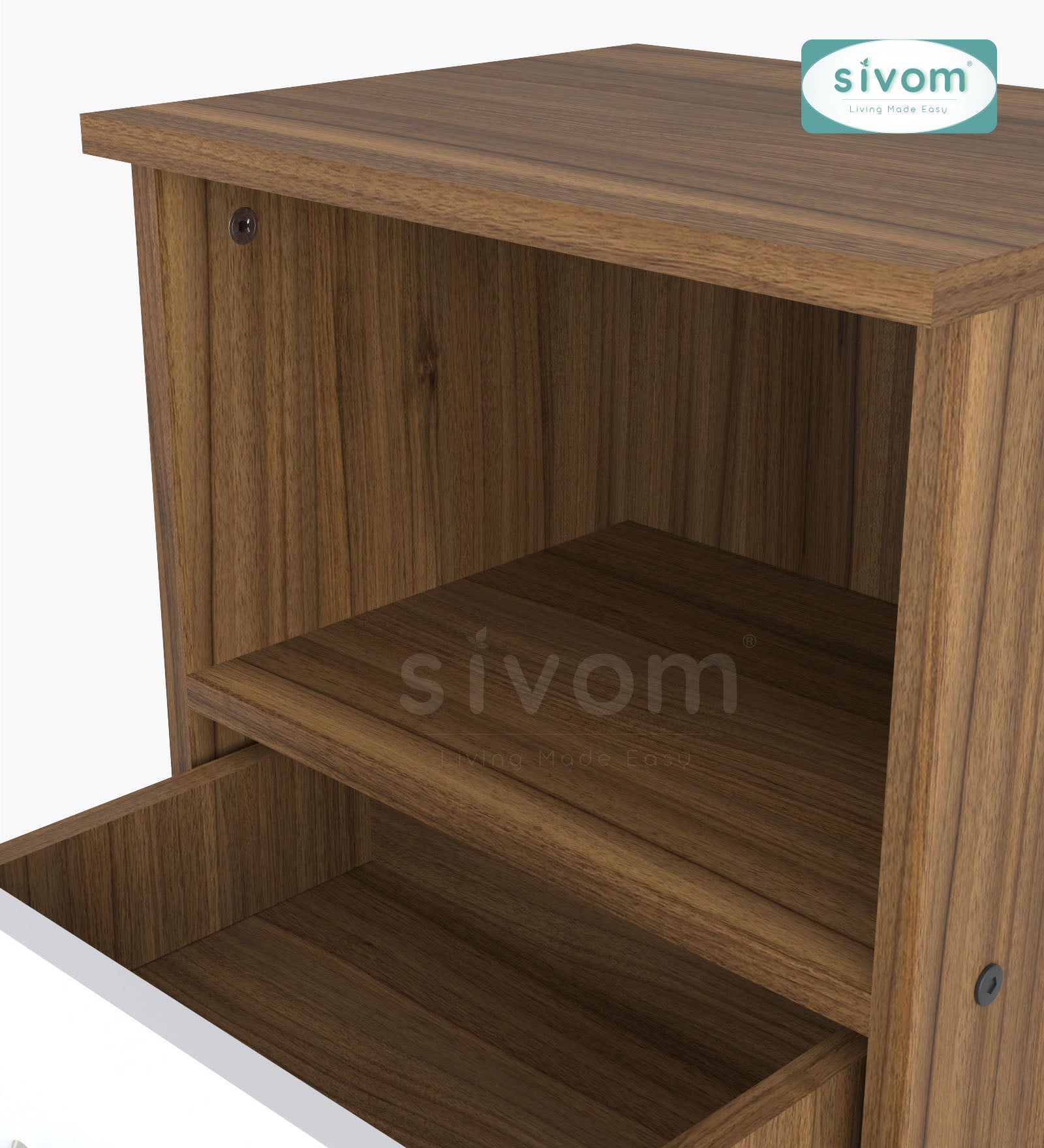 Sivom SIVOM Lita Multipurpose Side Table Engineered Wood Bedside Table for Modern Homes | Elegant Design & Premium Finish