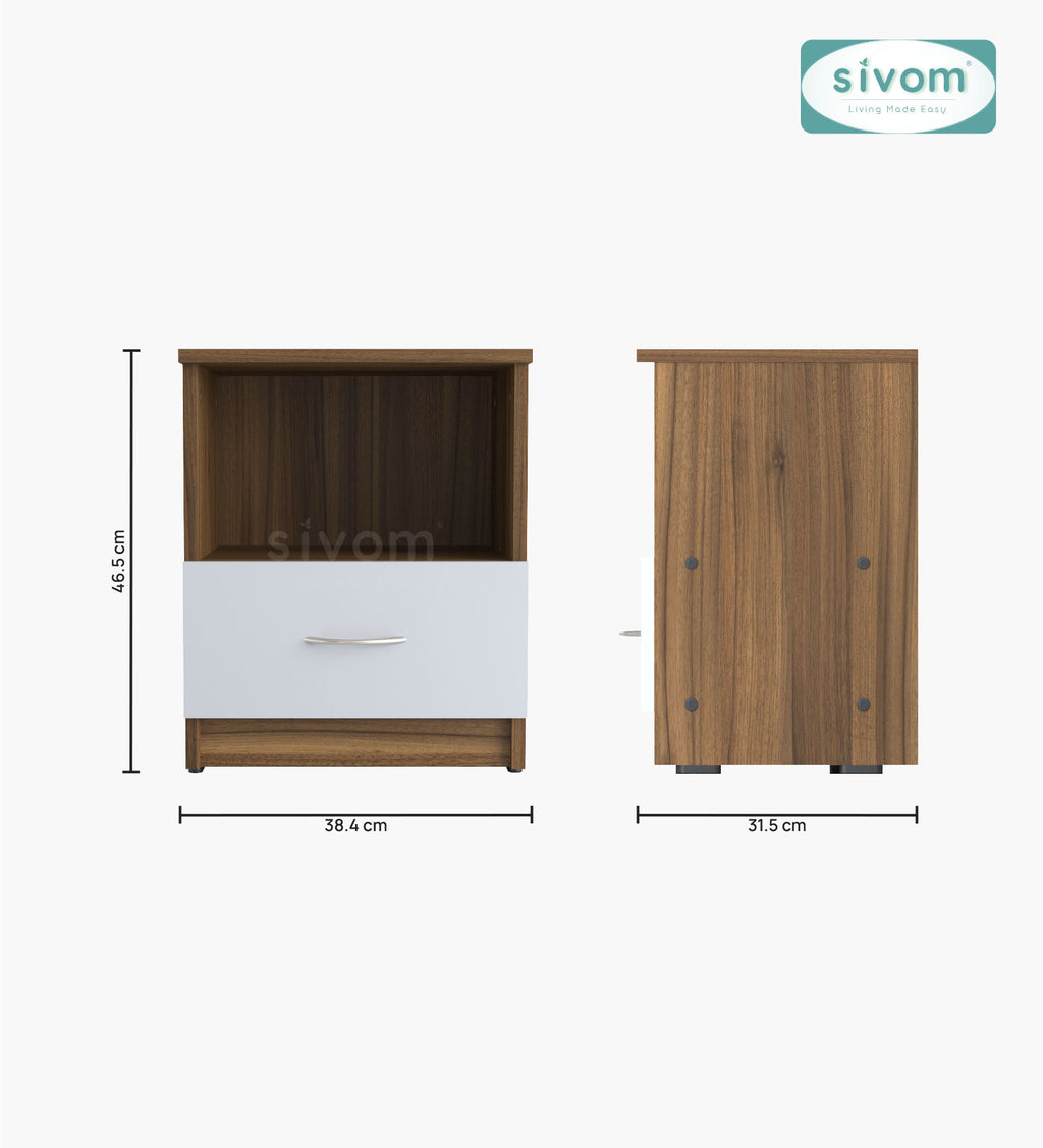 Sivom SIVOM Lita Multipurpose Side Table Engineered Wood Bedside Table for Modern Homes | Elegant Design & Premium Finish