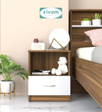Sivom SIVOM Lita Multipurpose Side Table Engineered Wood Bedside Table for Modern Homes | Elegant Design & Premium Finish