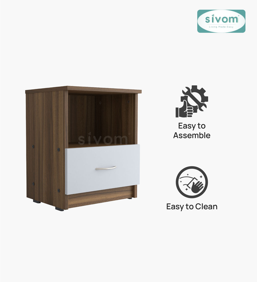Sivom SIVOM Lita Multipurpose Side Table Engineered Wood Bedside Table for Modern Homes | Elegant Design & Premium Finish