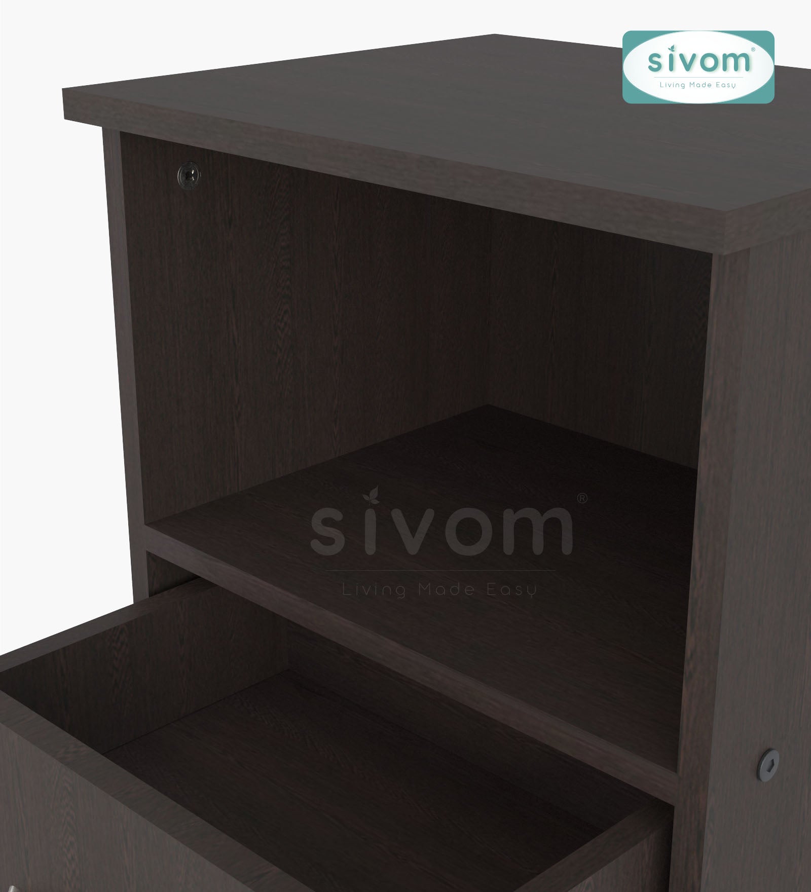 Sivom SIVOM Lita Multipurpose Side Table Engineered Wood Bedside Table for Modern Homes | Elegant Design & Premium Finish