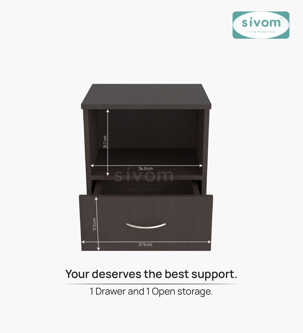 Sivom SIVOM Lita Multipurpose Side Table Engineered Wood Bedside Table for Modern Homes | Elegant Design & Premium Finish