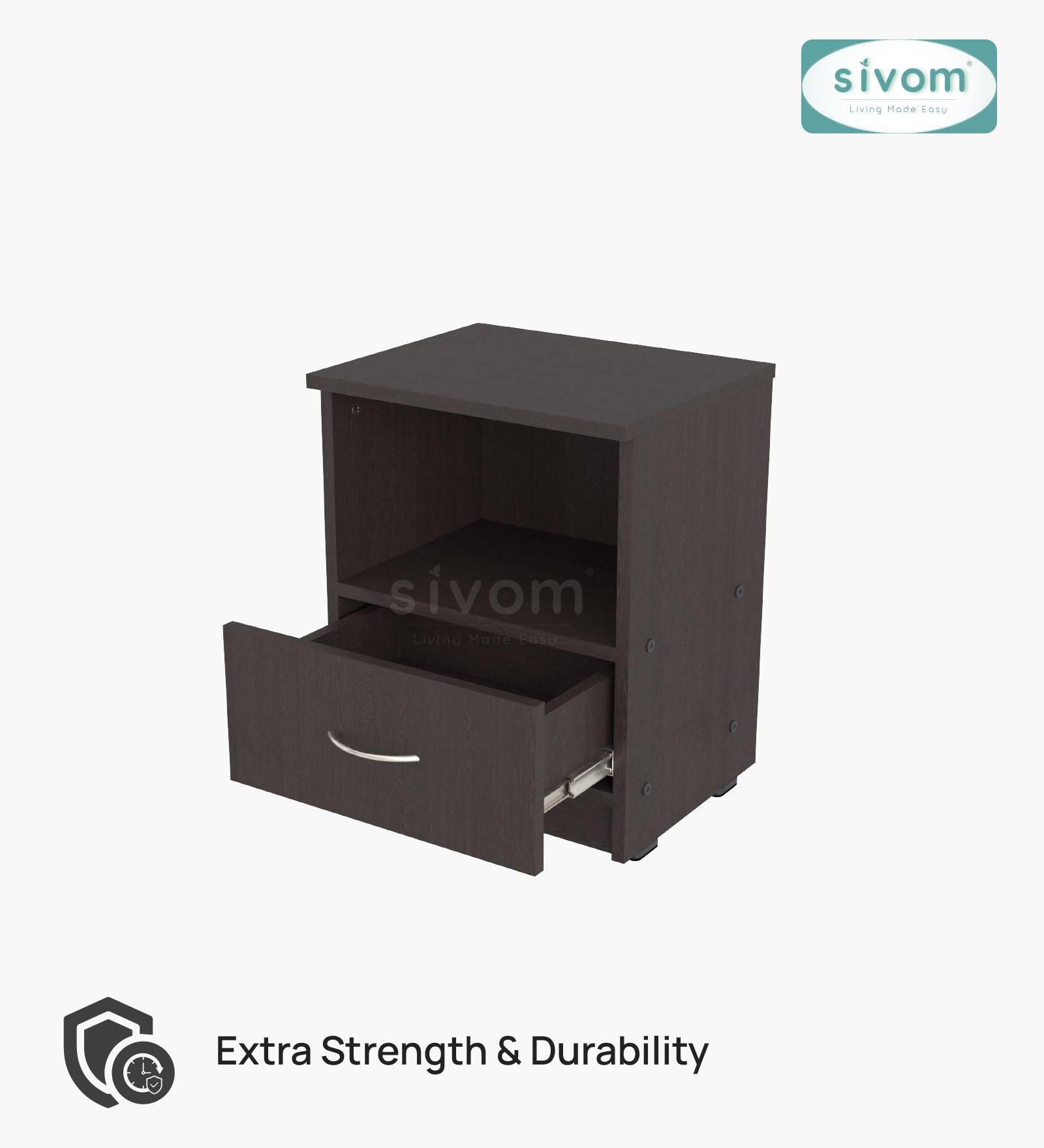 Sivom SIVOM Lita Multipurpose Side Table Engineered Wood Bedside Table for Modern Homes | Elegant Design & Premium Finish
