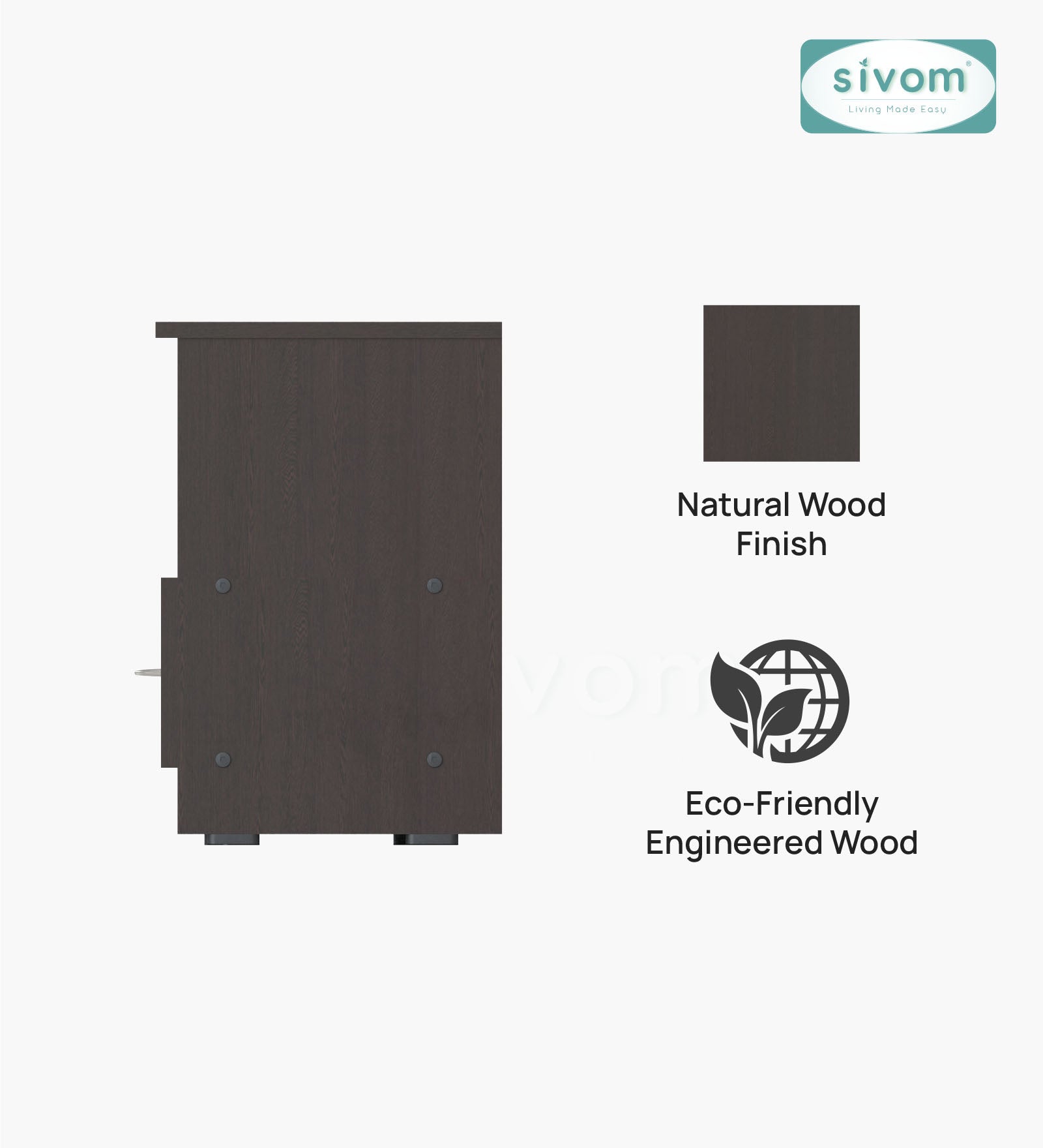 Sivom SIVOM Lita Multipurpose Side Table Engineered Wood Bedside Table for Modern Homes | Elegant Design & Premium Finish