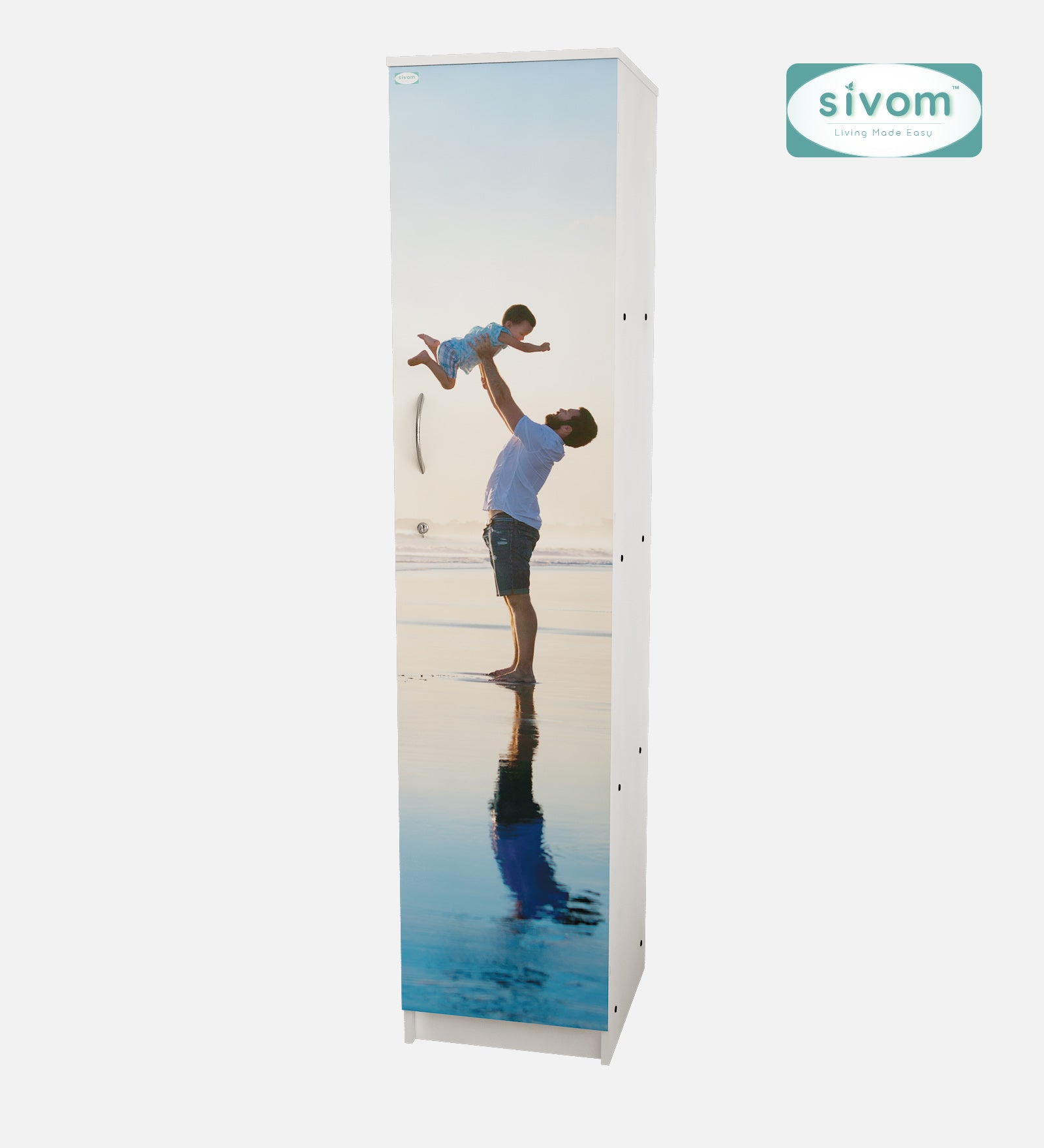 Sivom SIVOM Little Digital Printed Multipurpose 1 Door Wardrobe / Spacious 4 Shelves with Drawer Engineered Wood 1 Door Wardrobe for Modern Homes | Elegant Design & Premium Finish