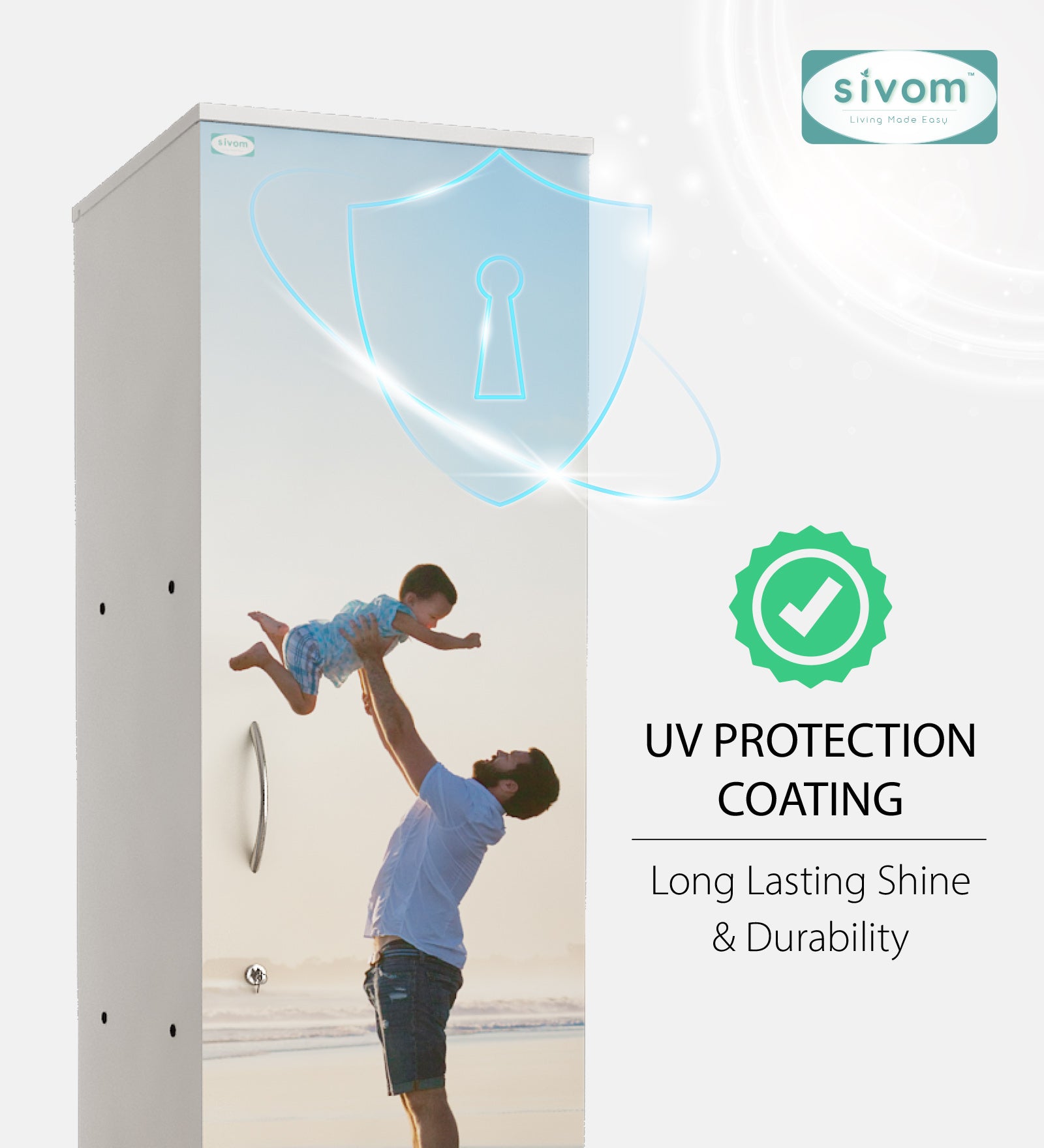 Sivom SIVOM Little Digital Printed Multipurpose 1 Door Wardrobe / Spacious 4 Shelves with Drawer Engineered Wood 1 Door Wardrobe for Modern Homes | Elegant Design & Premium Finish