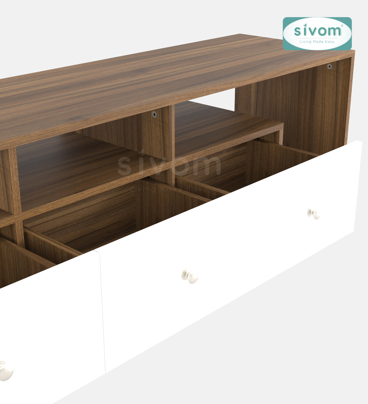 Sivom furniture SIVOM Livid Multipurpose TV Unit fits upto 43 inch with Storage Engineered Wood TV Entertainment Unit for Modern Homes | Elegant Design & Premium Finish