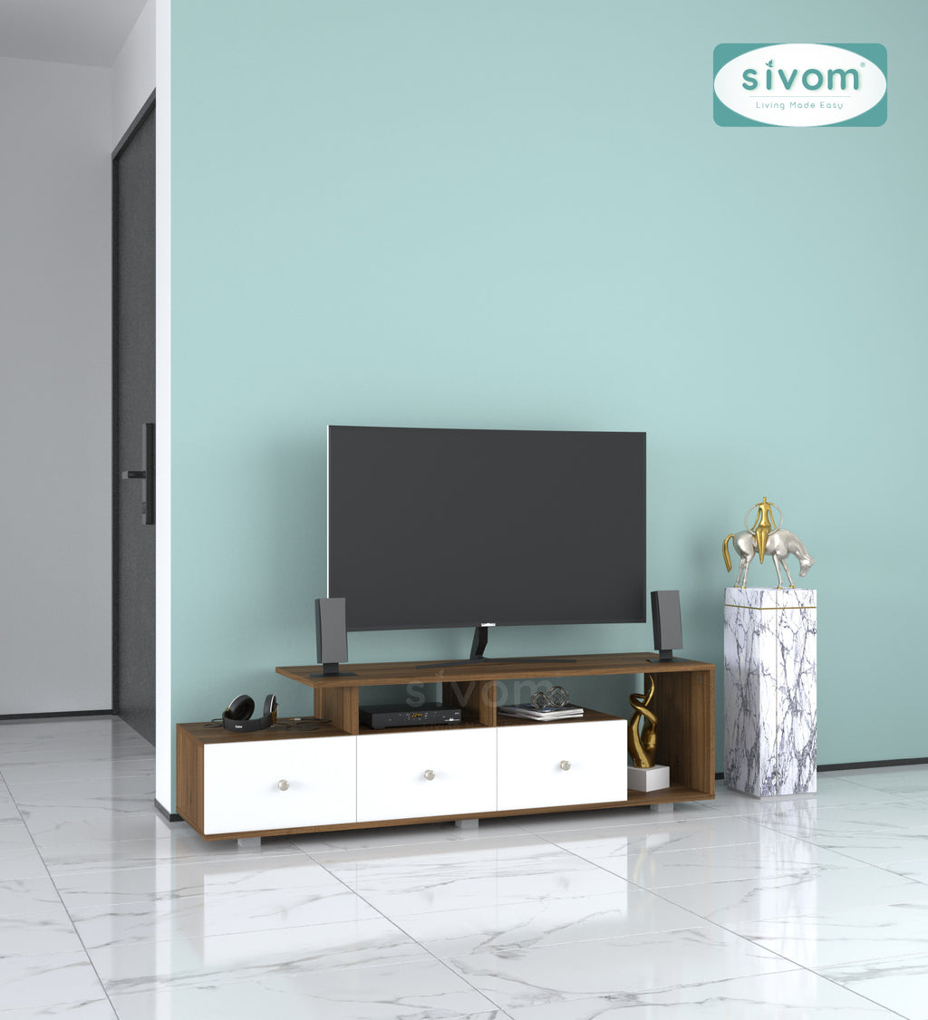 Sivom furniture SIVOM Livid Multipurpose TV Unit fits upto 43 inch with Storage Engineered Wood TV Entertainment Unit for Modern Homes | Elegant Design & Premium Finish