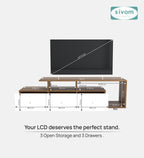 Sivom furniture SIVOM Livid Multipurpose TV Unit fits upto 43 inch with Storage Engineered Wood TV Entertainment Unit for Modern Homes | Elegant Design & Premium Finish