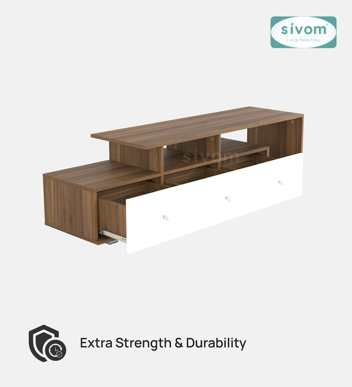 Sivom furniture SIVOM Livid Multipurpose TV Unit fits upto 43 inch with Storage Engineered Wood TV Entertainment Unit for Modern Homes | Elegant Design & Premium Finish