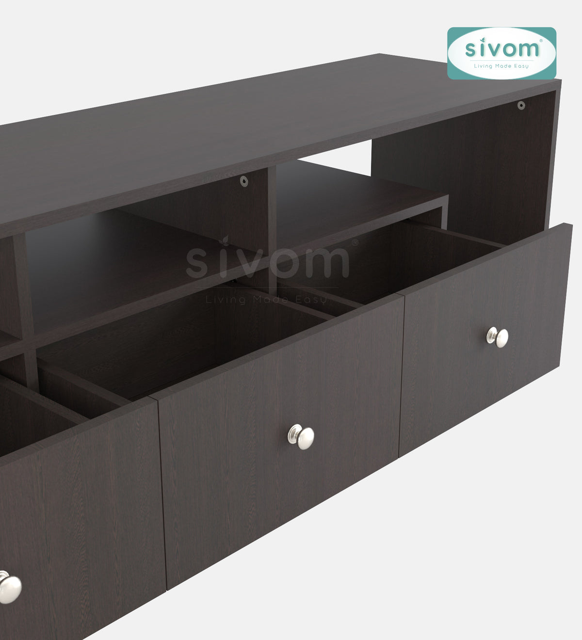 Sivom furniture SIVOM Livid Multipurpose TV Unit fits upto 43 inch with Storage Engineered Wood TV Entertainment Unit for Modern Homes | Elegant Design & Premium Finish